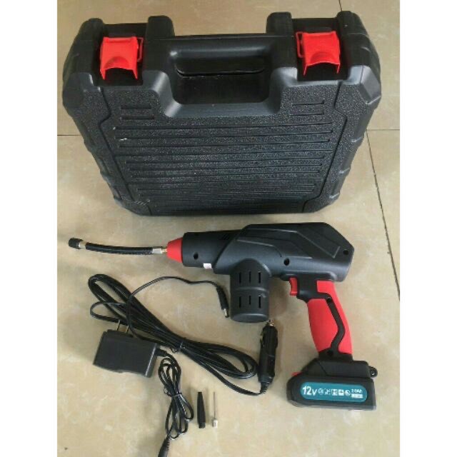 Máy Bơm Hơi Lốp Ô Tô,Xe Máy Cầm Tay Dùng Pin 12V