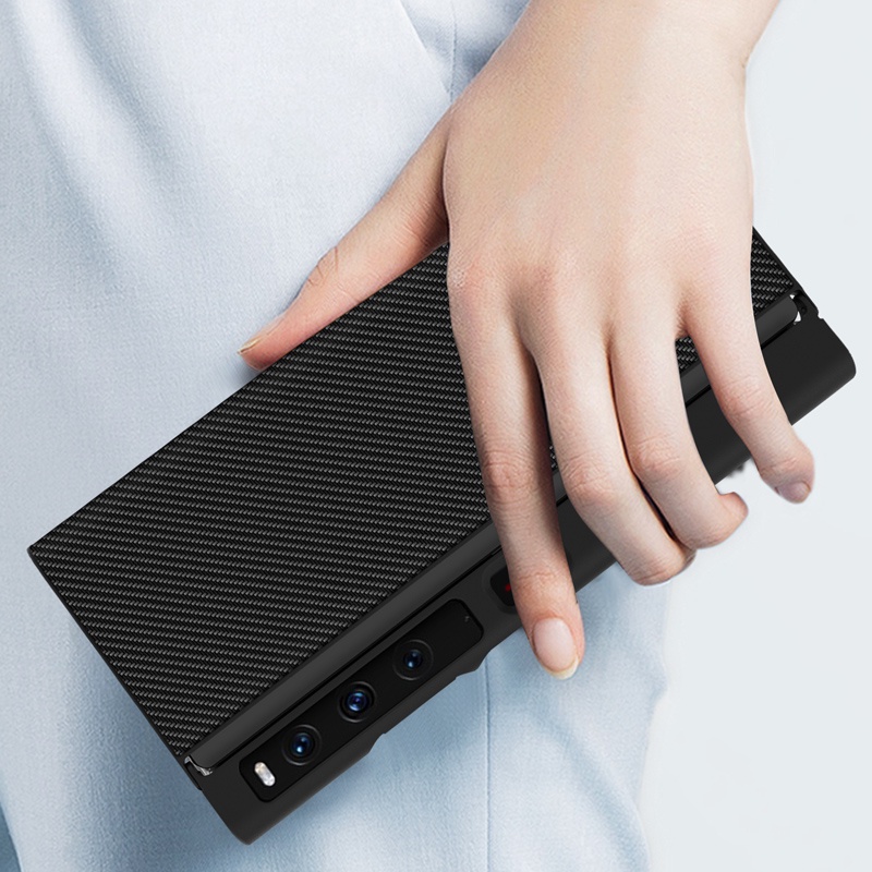 Ốp Điện Thoại Da Vân Sợi Carbon Siêu Mỏng Chống Sốc Cho Huawei Mate Xs2 2022 Mate Xs2 2022