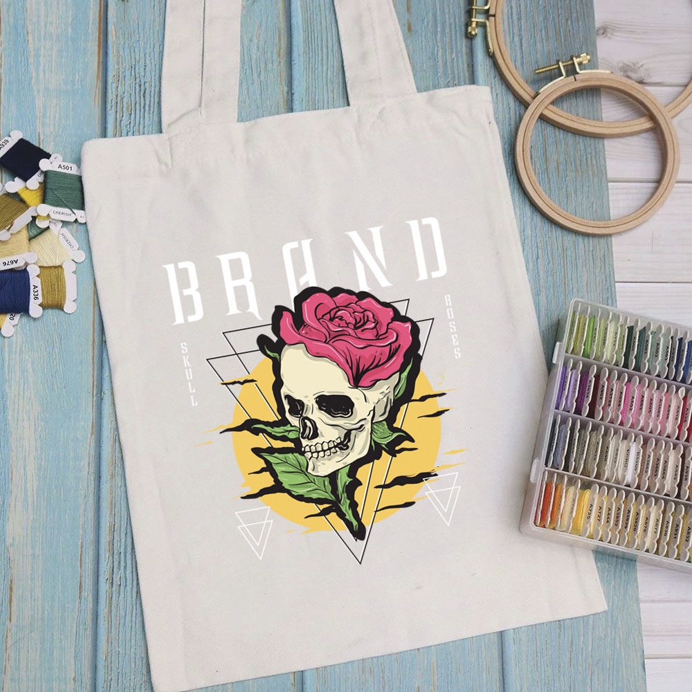 Túi vải túi Tote ART - Mẫu 6 vải canvas dày đẹp cho nữ có khóa miệng đi học đi chơi. In hình theo yêu cầu