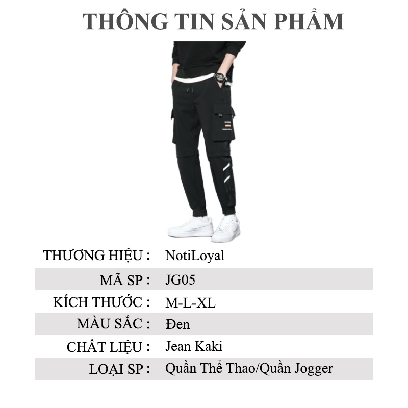 Quần Jogger nam thể thao nữ vải Kaki Cao Cấp JG05 - Notiloyal