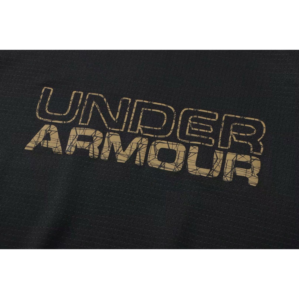 Under Armour lá thư in ấn Thoáng khí Nhanh khô Áo thun tay ngắn thể thao Nam giới Chạy ống tay ngắn