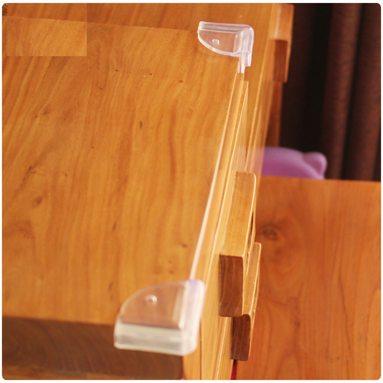 Miếng dán cạnh bàn chất liệu silicon dẻo Trong Suốt &amp; Màu cao cấp (hình tam giác &amp; hình tròn) - Giá 01 cái