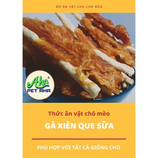 Gà xiên que sữa PetAha (150gr) đồ ăn vặt cho chó mèo thức ăn làm sạch răng miệng bổ sung dinh dưỡng canxi cho thú cưng