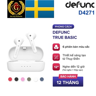 Tai Nghe True Wireless DEFUNC True Basic, Bluetooth 5.0, Cảm Ứng, Kháng Nước IPX4, Hộp sạc nghe đến 12H, Bảo hành 12T