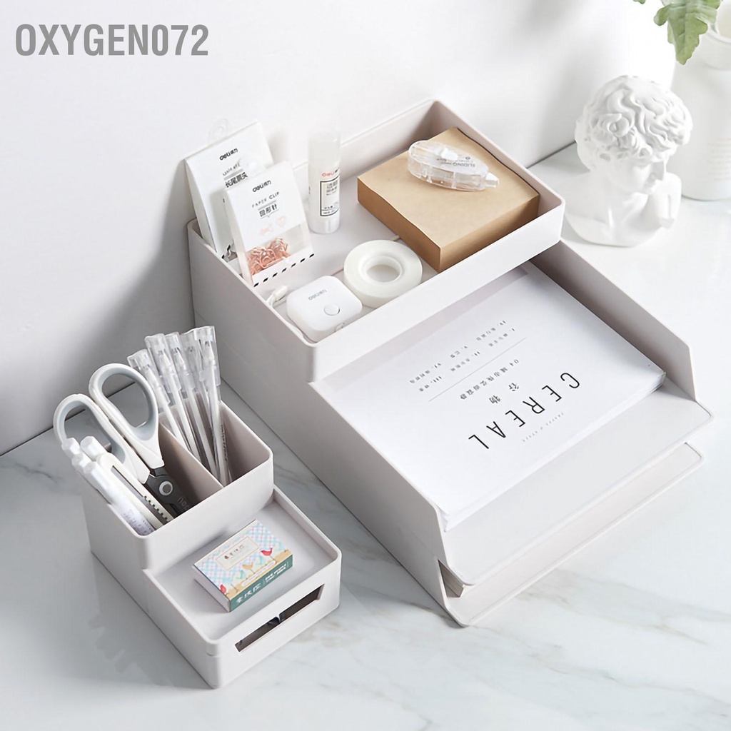 Oxygen072 Kệ để bàn Tổ chức Công suất lớn Kích thước A4 Tự làm Lắp ráp Nhựa ABS bền Bền Máy tính