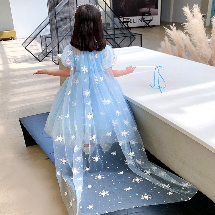 Váy công chúa Elsa kèm tà dài cho bé gái 3-11 tuổi - Mẫu mới nhất 2022