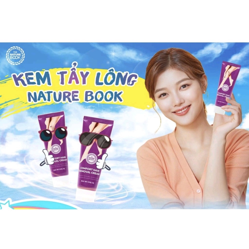 Kem tẩy lông Comfort Hair Removal Cream The Nature Book giúp da sáng, mềm mịn hơn chai 100ml