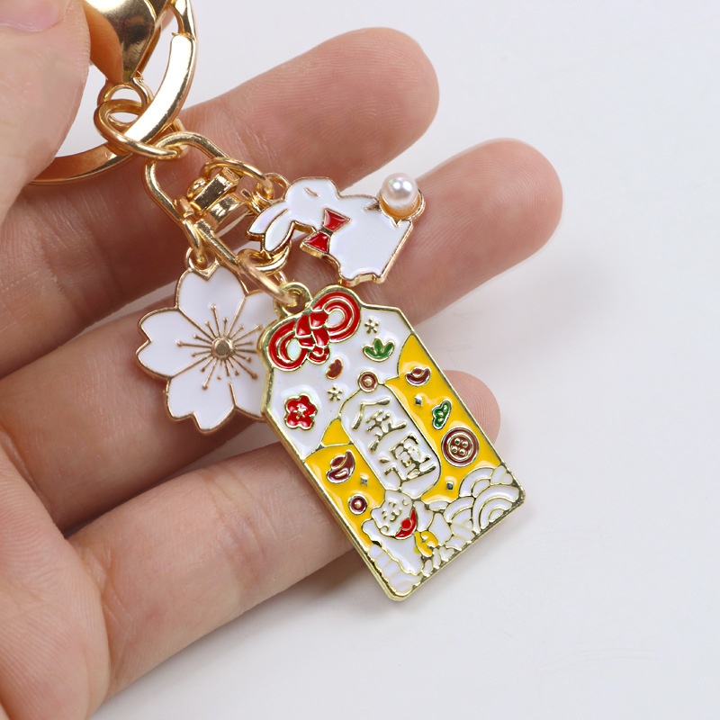 Móc khóa hình thỏ phong cách retro Nhật Bản 30