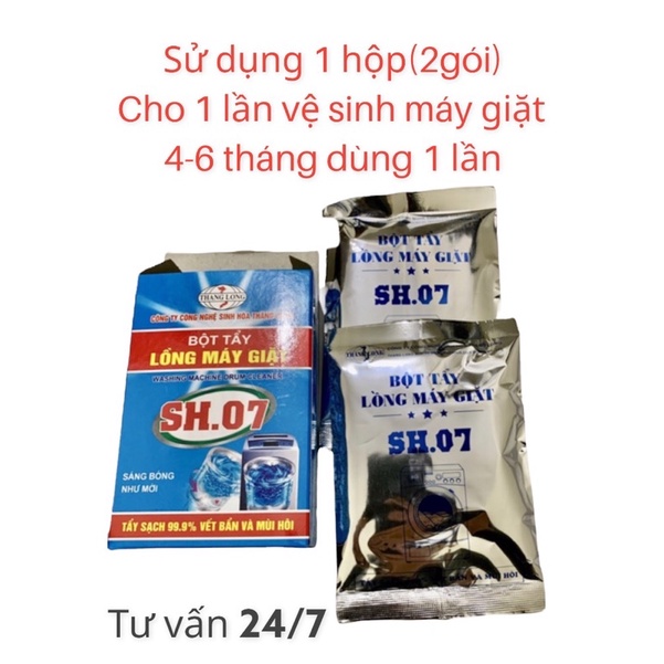 Bột Vệ Sinh Tẩy Lồng Máy Giặt SH07- Siêu Sạch ,Khử Mùi, Kháng Khuẩn,Diệt Vi khuẩn Gây Bệnh,Nấm Mốc
