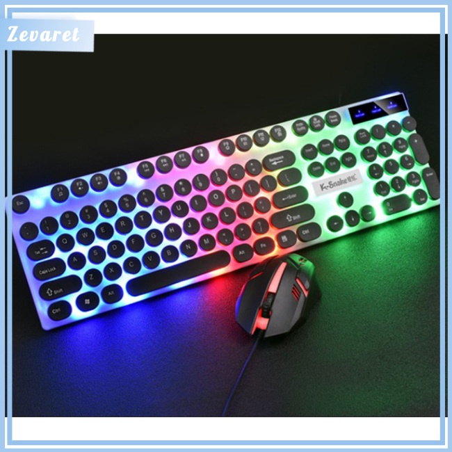 Bộ Bàn Phím Cơ Và Chuột Zevaret Có Dây Kết Nối USB Cho Máy Tính / Laptop