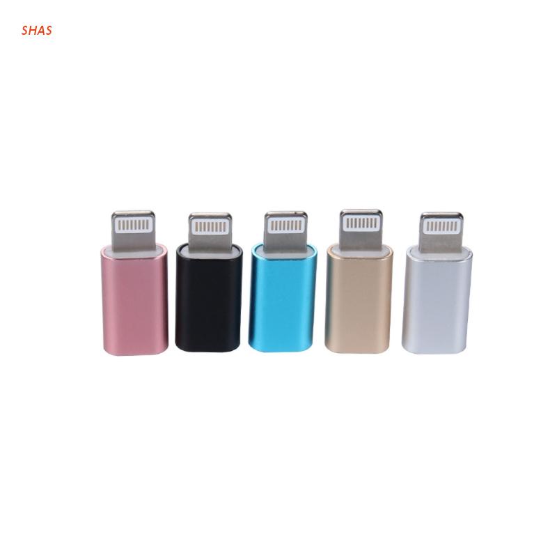 SHAS Micro USB Female To 8-Pin Lightning Male Converter Adapter For iPhone 5 6 7 8 X