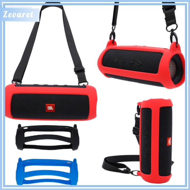 Hộp Đựng Bảo Vệ Loa Zevaret JBL Flip5 Kèm Dây Đeo Vai Bằng Silicon Tiện Dụng Mang Theo Du Lịch