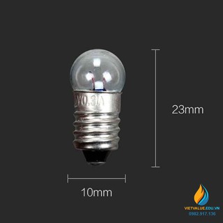 5 chiếc bóng đèn ghép mạch điện, đui xoáy, dây tóc, điện áp 2.5V, 3.8V
