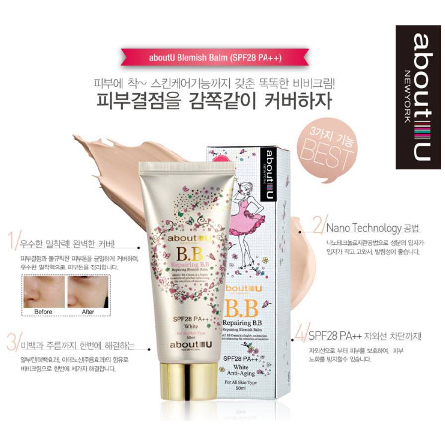 Kem trang điểm BB Pivia 50ml About U Repairing SPF28