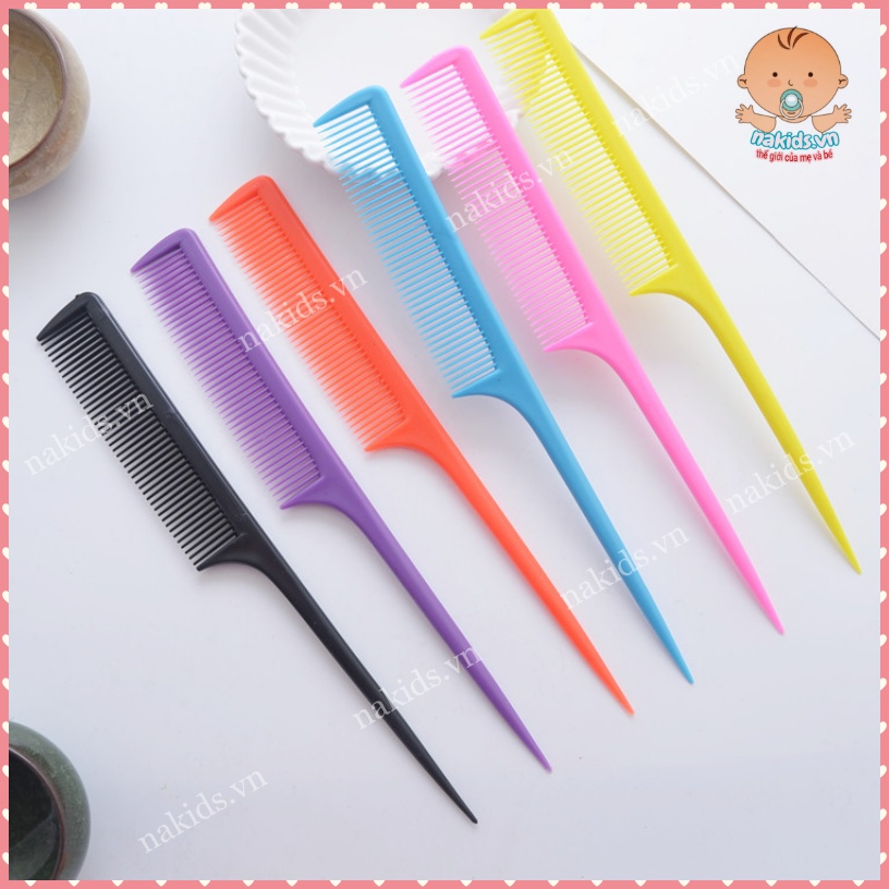 Lược Chải Tóc Đuôi Nhọn Mini Tạo Kiểu , Rẽ Ngôi Nhiều Màu Sắc
