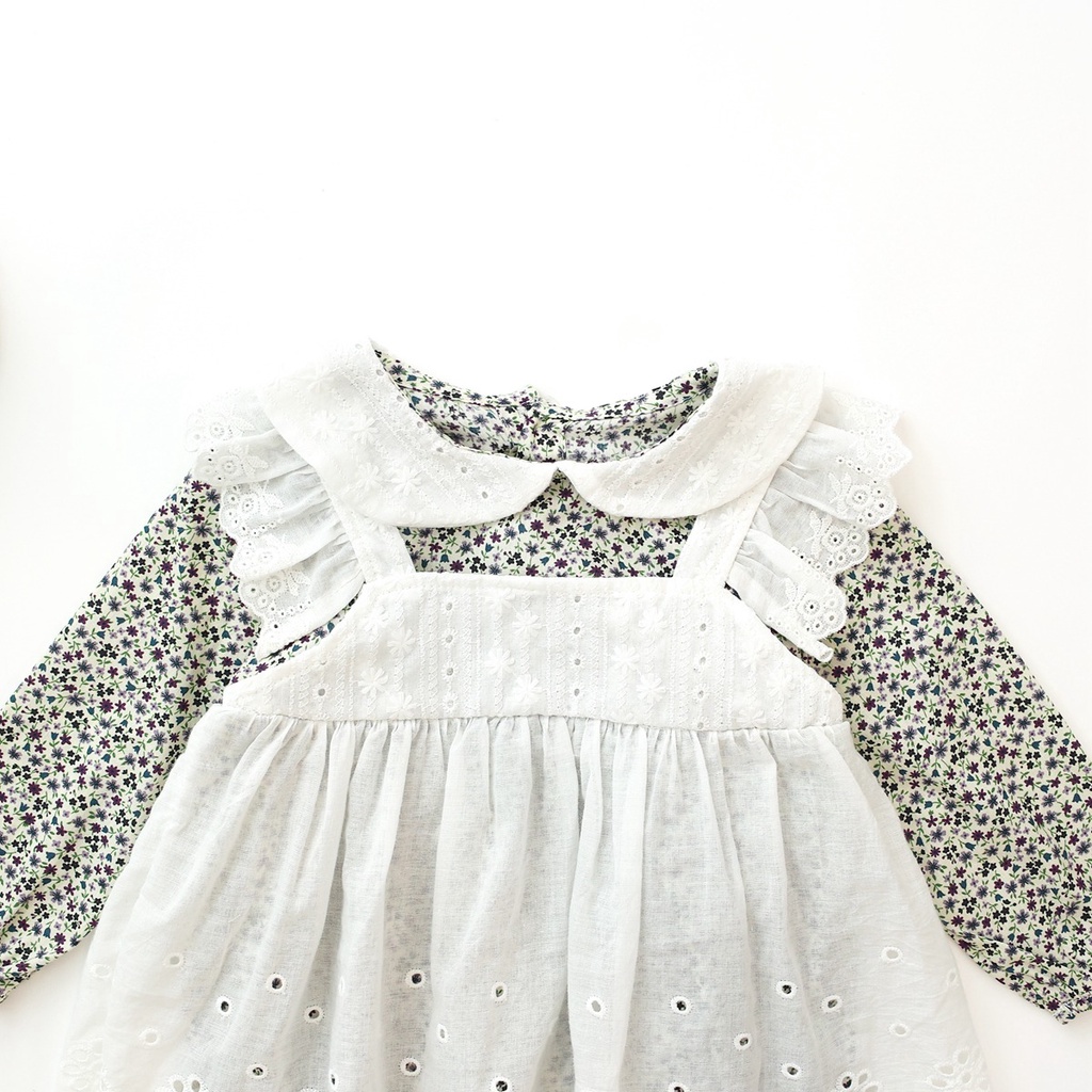 Sanlutoz Thời trang Froral Trẻ Cô bé Bodysuit Mùa thu Tay áo dài