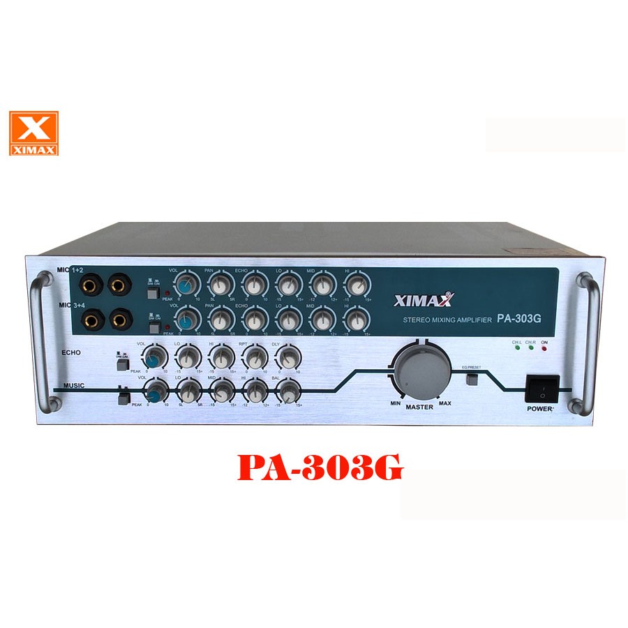 Âm ly Karaoke cao cấp XIMAX 303G - 8 sò lớn, nguồn lớn, vang chuẩn, hàng chính hãng, chất lượng cao