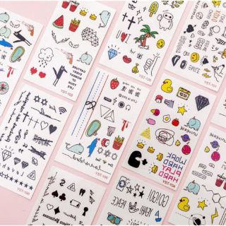 (Thanh lý) Combo 30 tấm hình xăm nước hình xăm dán tatoo mini stickers anime emoji cảm xúc cute đẹp dễ thương giá rẻ