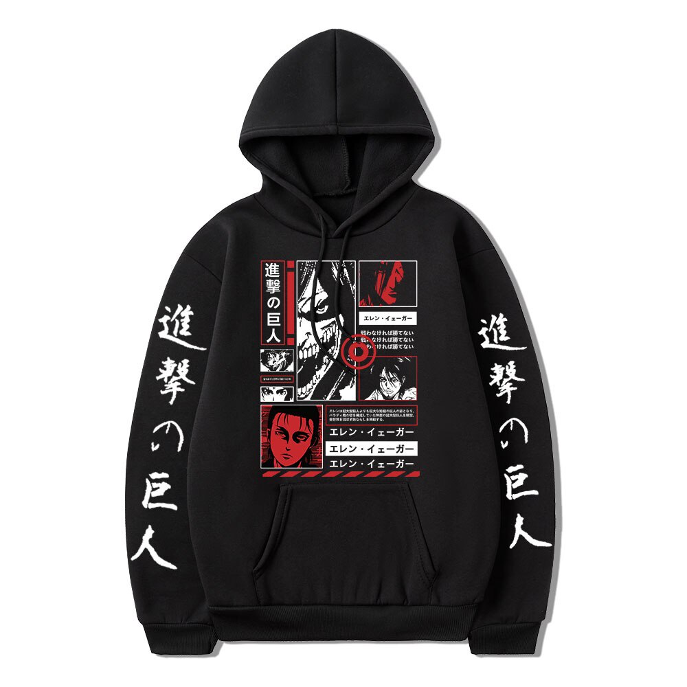 💥HOT💥 Áo Hoodie In Hình Attack on Titan Japanese Anime Shingeki No Kyojin Eren Yeager  Thời Trang Đường Phố Cho Nam Và