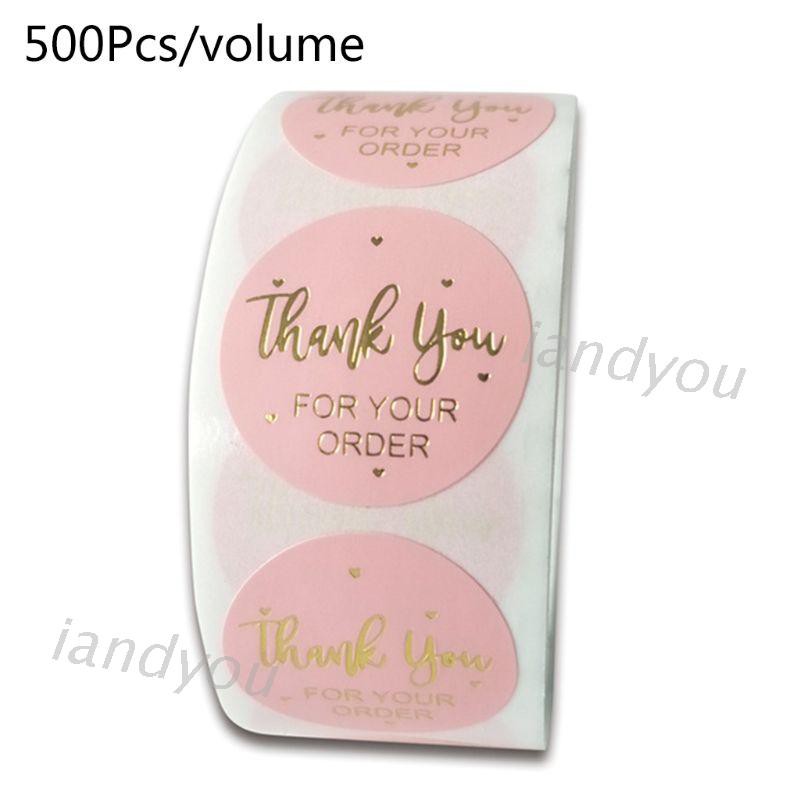 Bộ 500 Miếng Dán In Chữ Thank You For Your Order