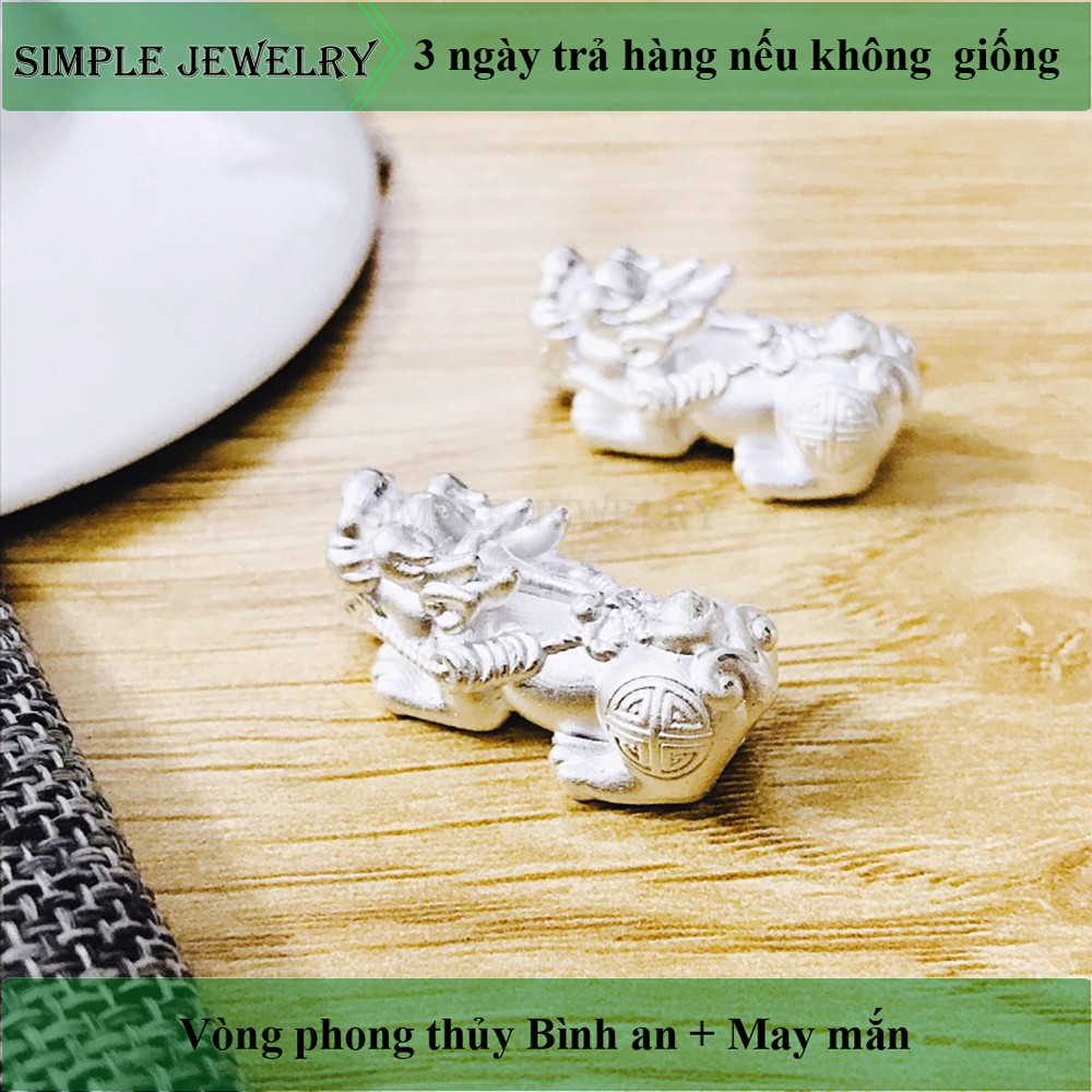 Tỳ hưu bạc vàng mix vòng tay phong thủy size từ 6-12mm