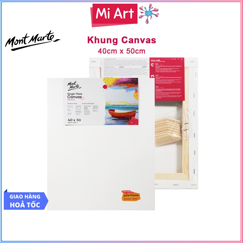 Khung Canvas 40x50cm Mont Marte Single Thick - CSST4050 - Canvas Vẽ Tranh, Toan Vẽ Tranh