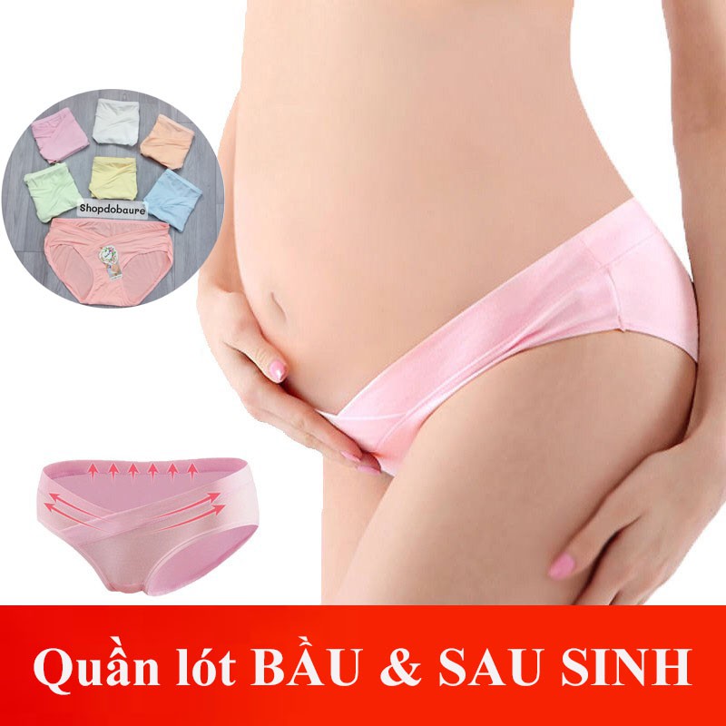 Quần lót bầu sau sinh cạp chéo, chất cotton co giãn tốt, thấm hút mồ hôi cho mẹ bầu có size 40-72kg - 𝐐𝐋𝟎𝟏