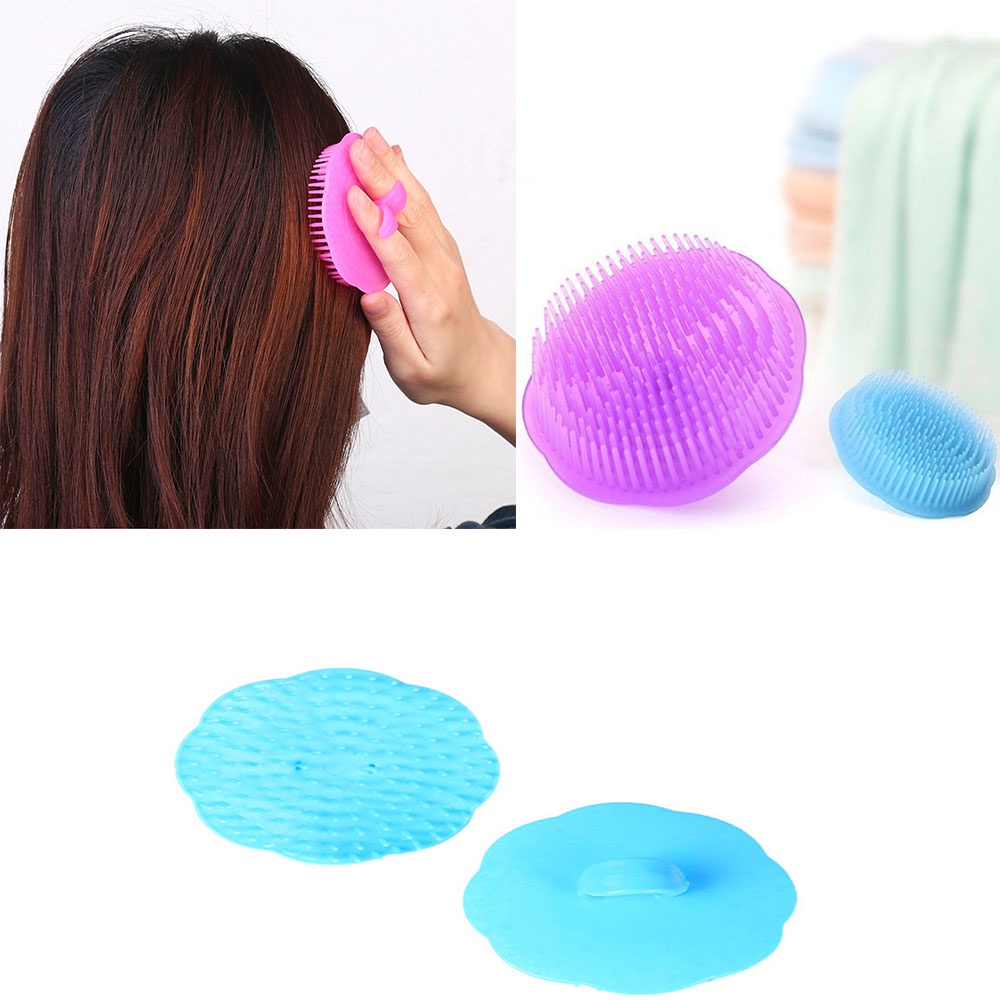 Bàn Chải Tắm Cho Thú Cưng Hình Tròn Bằng Silicon Mềm Nhiều Màu Sắc