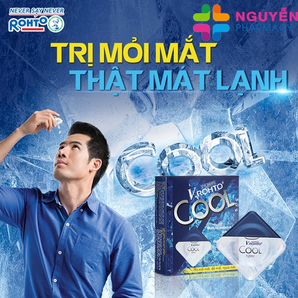 Nước nhỏ mắt V.Rohto Cool - Giảm mỏi mắt, đỏ mắt, ngứa mắt và khô mắt