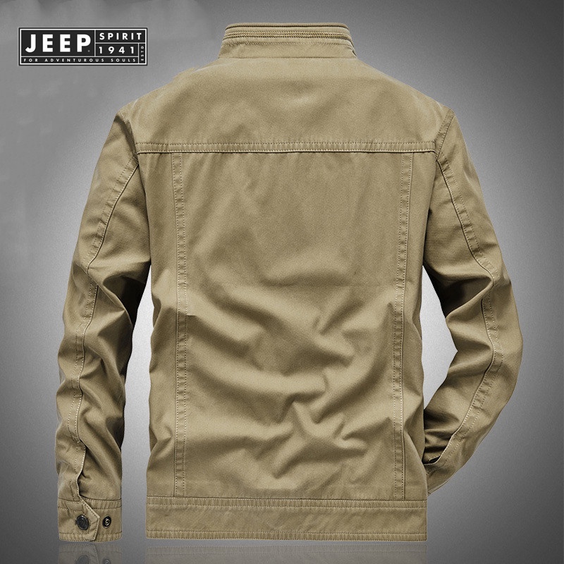 JEEP SPIRIT 1941 ESTD Thu Đông Áo khoác nam Áo khoác quân đội Áo khoác nam rộng thùng thình bông Windproof Jacket Cộng với kích thước 6XL