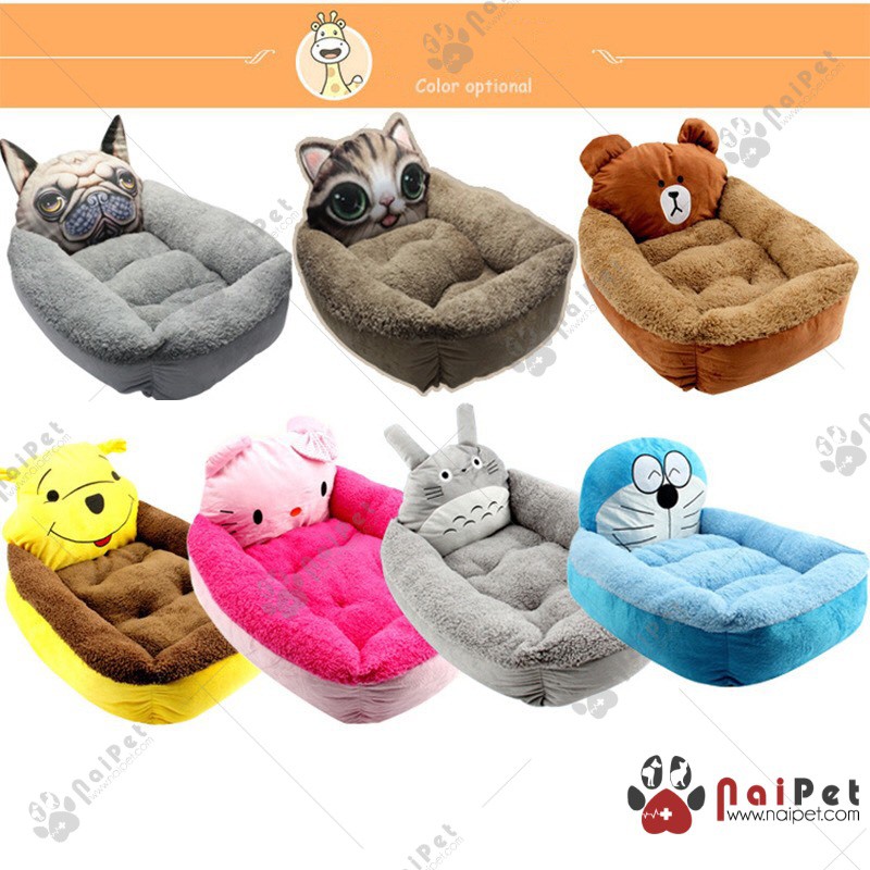 Ổ Nệm Nằm Giường Nằm Hình Mặt Thú 3D Cho Thú Cưng DN021