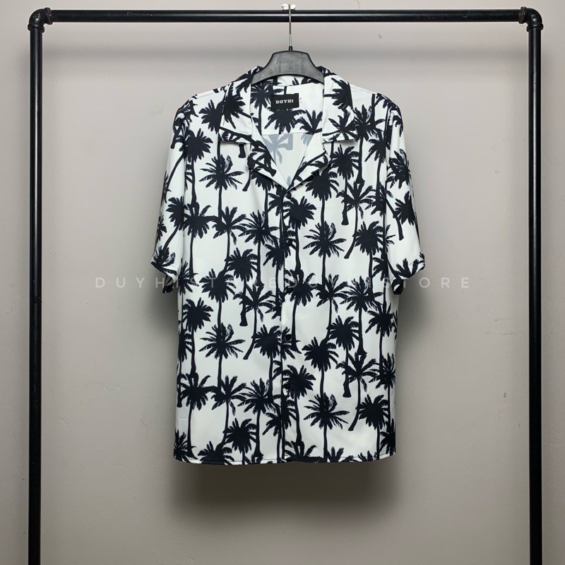 Áo sơ mi cộc tay Dừa Trắng / Áo sơ mi unisex nam nữ form rộng / Ảnh thật | BigBuy360 - bigbuy360.vn