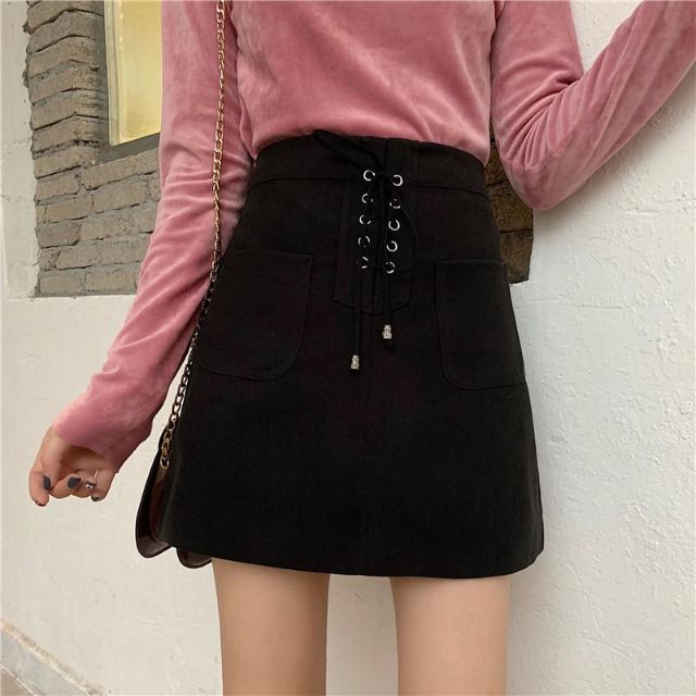 [Rẻ vô địch] Chân váy kaki đan dây trước, hình thật ảnh chụp sàn | BigBuy360 - bigbuy360.vn