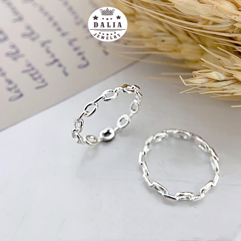 Nhẫn bạc nữ DaLiA Jewelry vòng xích cá tính