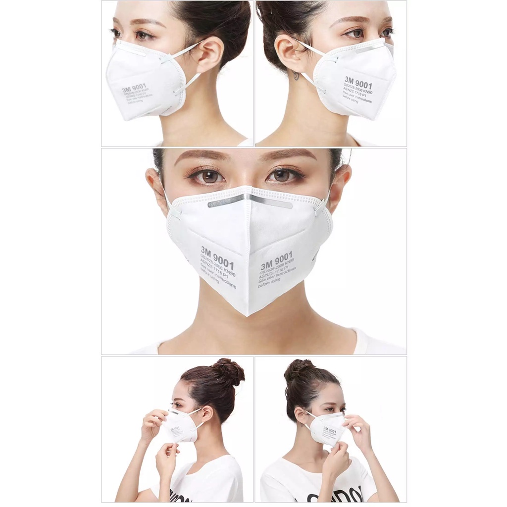 Khẩu Trang 3M 9001 Lọc 90% Bụi Mịn PM2.5 &amp; Khí Thải Chuẩn N90 Chính Hãng