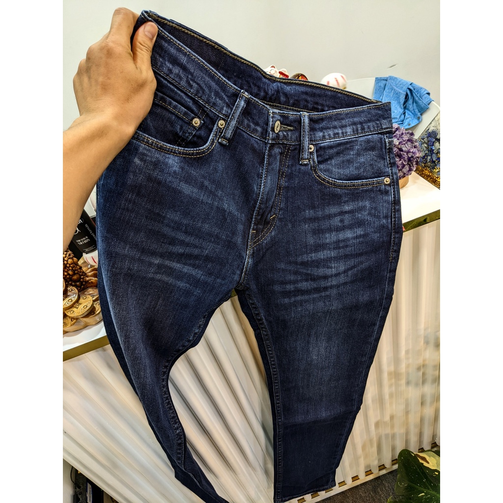 Quần jeans nam levis 505 ống đứng màu xanh cực đẹp