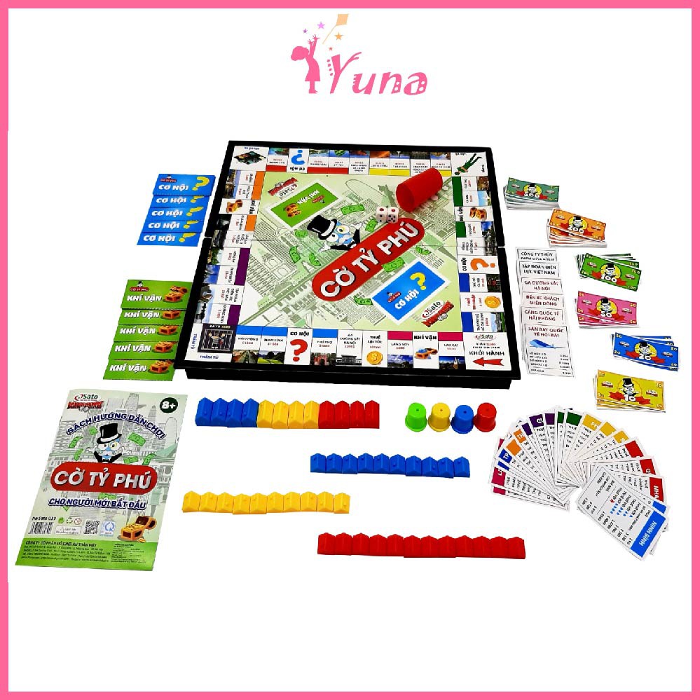 [Loại lớn] Cờ Tỷ Phú - Monopoly - bàn NHỰA cao cấp 44,4 x 44,8cm - Trò chơi rèn luyện tư duy tài chính