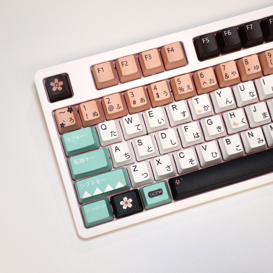 Bàn phím Okita Souji, 123 keycaps PBT keycaps OEM Cấu hình OEM Nhấp đúp vào Okita Souji keycap tiếng Nhật cho bàn phím cơ chơi game, bàn phím cơ