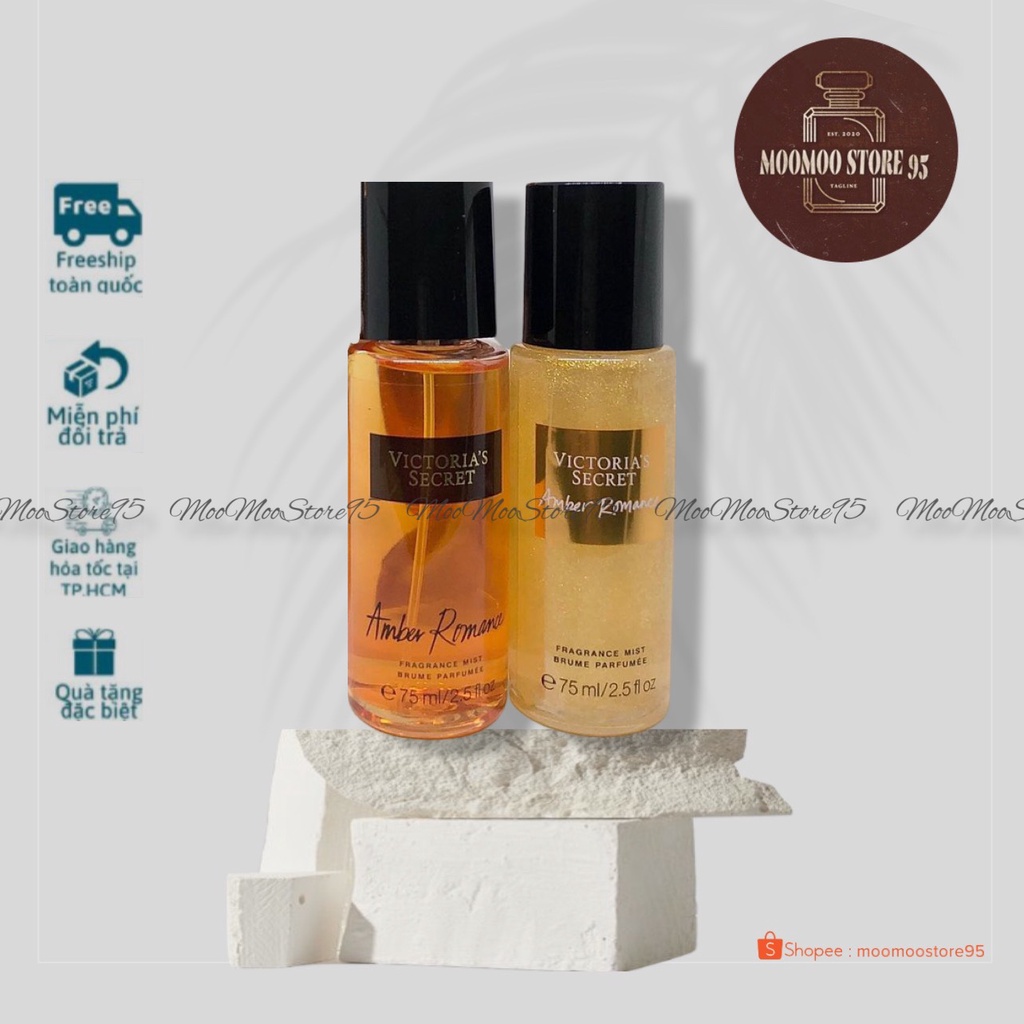 Xịt Dưỡng Thể Body Mist Victoria’S Secret &quot;Amber Romance Collection 75ml mini full
