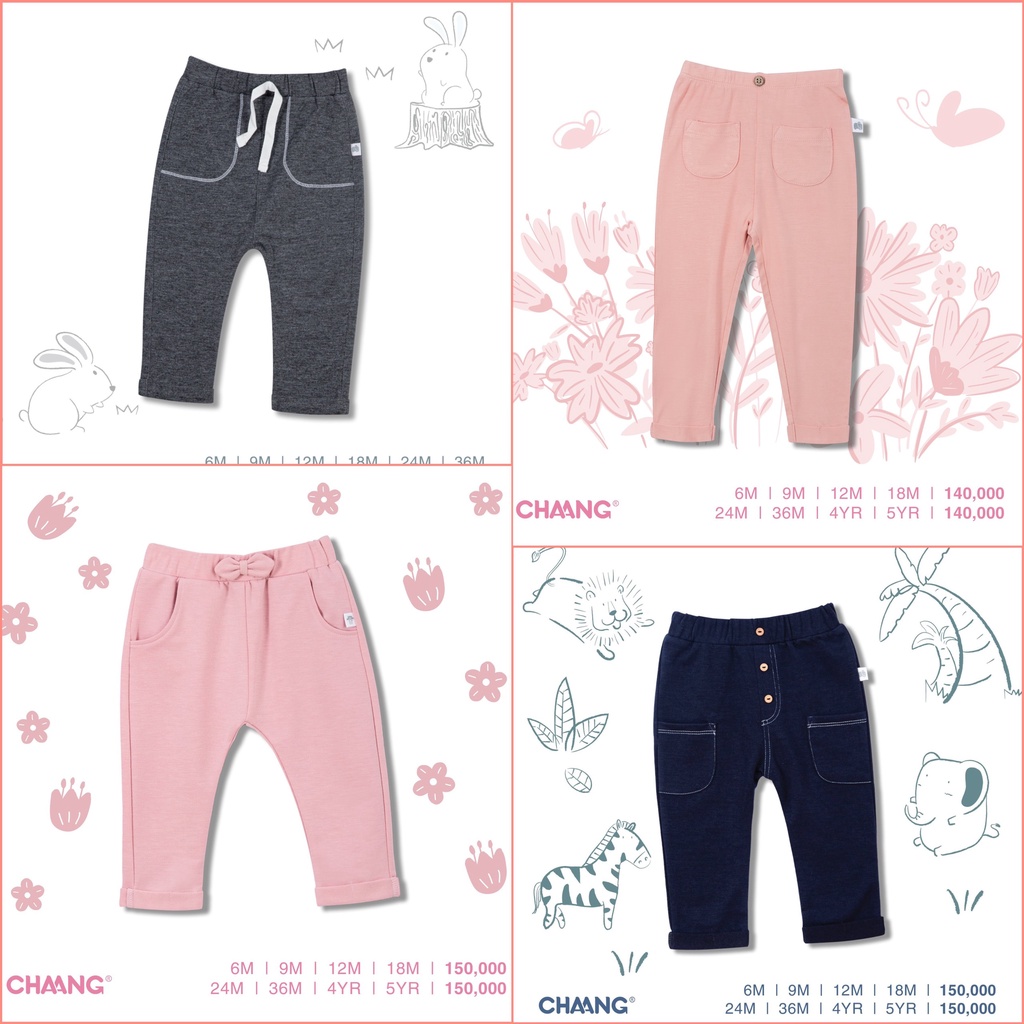 Quần dài legging, nỉ Chaang dành cho bé trai bé gái thu đông