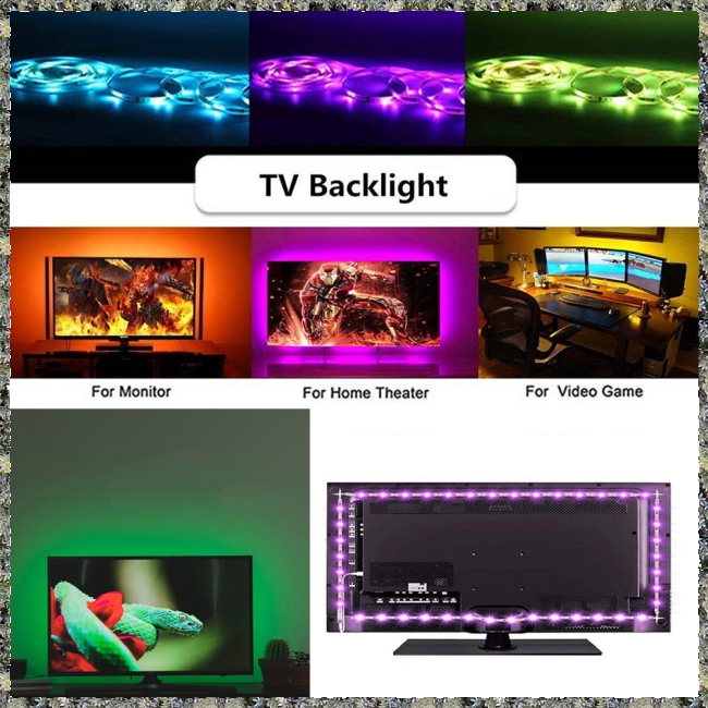 Bộ dây đèn LED RGB USB 5V đổi màu chống thấm nước tích hợp remote điều khiển từ xa