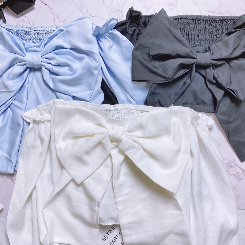 ÁO CROPTOP PHỐI NƠ SIÊU ĐÁNG YÊU ( KÈM ẢNH THẬT ) A5006