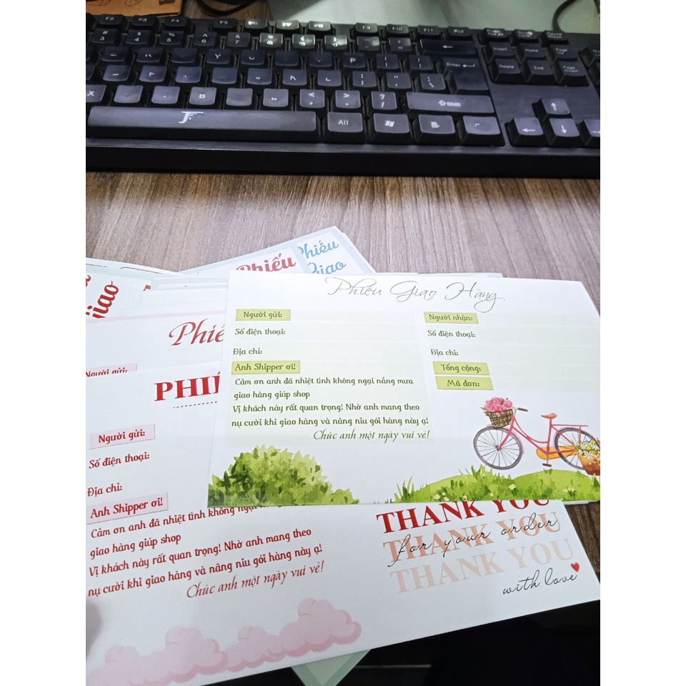 [Giá Tại Xưởng] combo 50,100 phiếu giao hàng, phiếu gửi hàng có keo dán, không dán hàng có sẵn