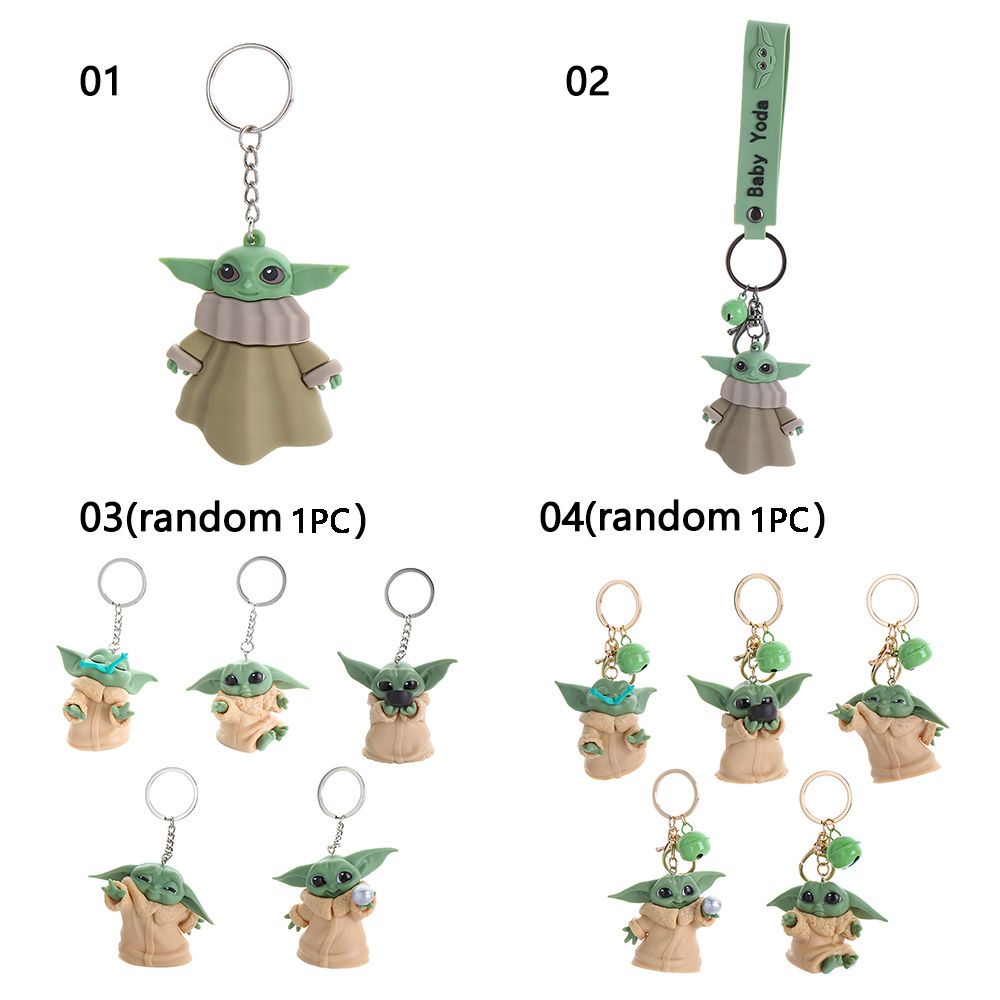 Móc khóa phối hình Baby Yoda trong phim Star Wars dễ thương