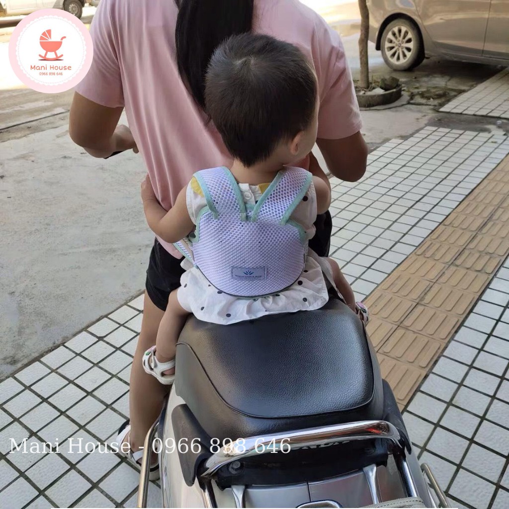 Đai xe máy dạng lưới 3D thoáng khí an toàn cho bé