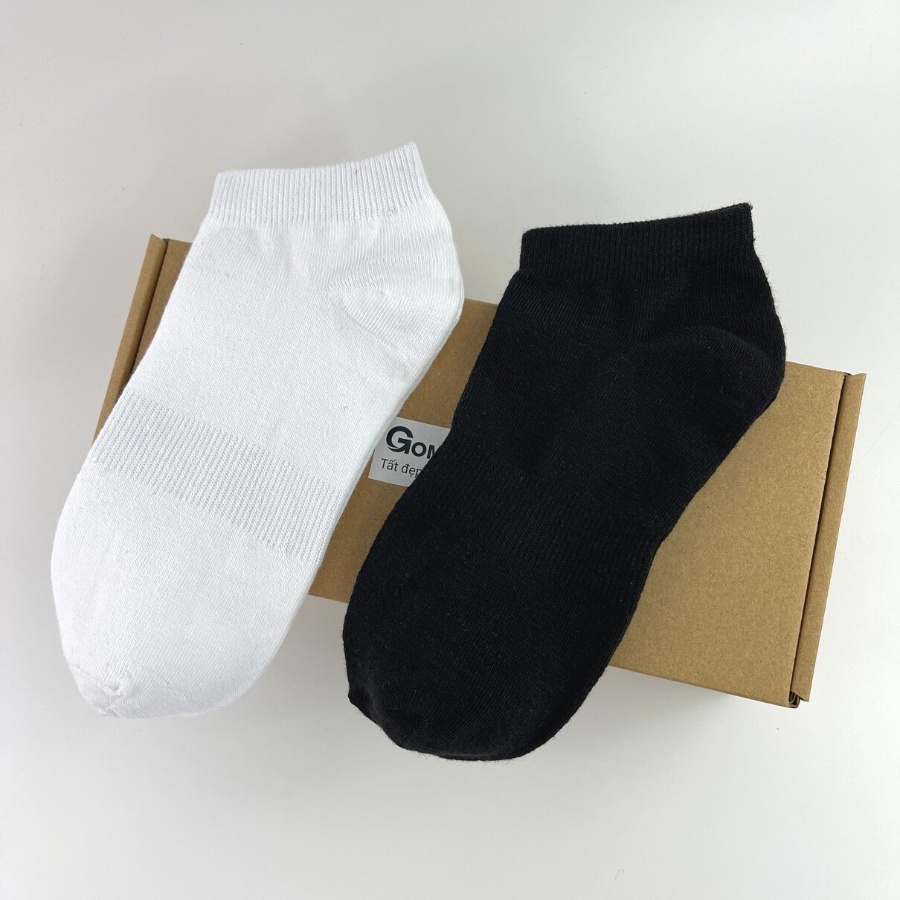 Tất vớ trơn cổ ngắn, tất vớ nam nữ chất liệu cotton cao cấp, khử mùi kháng khuẩn, êm mềm đi mát - KLB-TRONNGAN