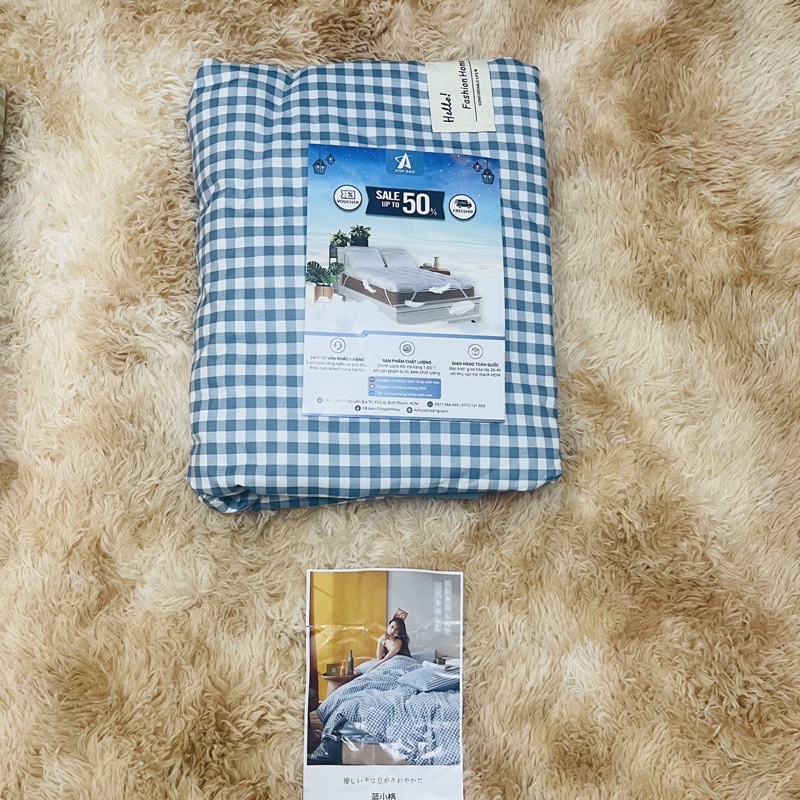 Bộ chăn ga hè cotton Đũi 𝓜𝓾𝓳𝓲 Nhật cao cấp Ánh Sao - tặng 2 vỏ gối nằm cao cấp và tặng kèm quà tặng tự chọn