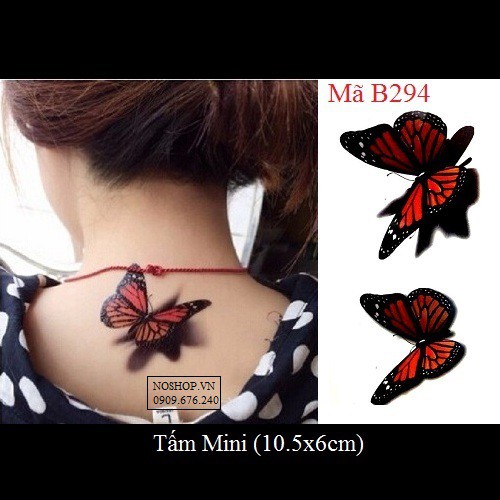Xăm dán tattoo bướm B294