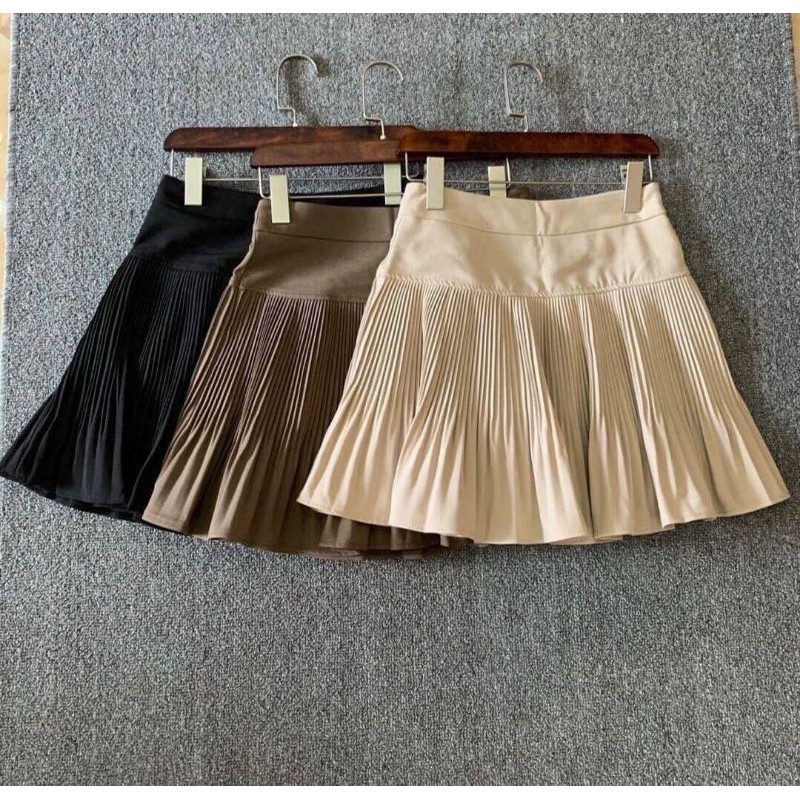 [ Mã WASTRUN4 giảm 10% tối đa 30K đơn 99K] Chân váy dập ly 1 tầng chất liệu thun cao cấp