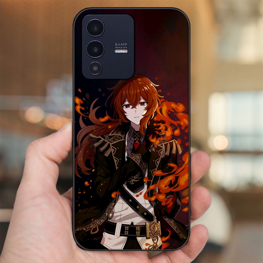 Ốp lưng Vivo V23 5G viền đen in hình Diluc Genshin Impact